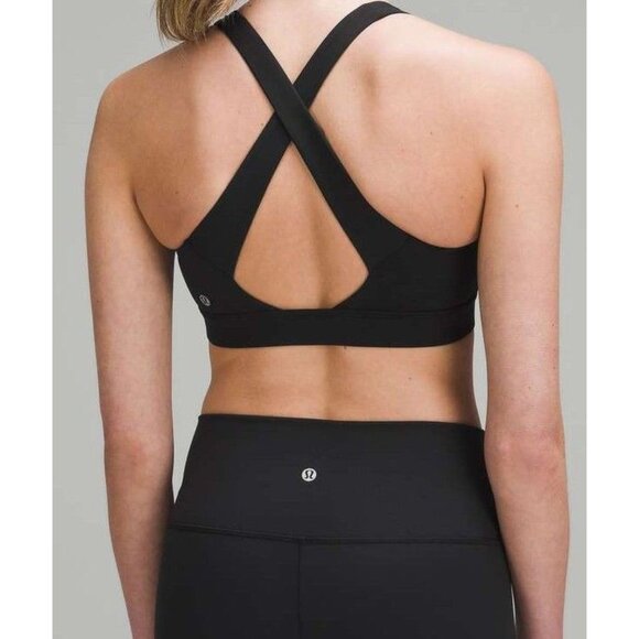 Lululemon Envital Bra B/C Cross-Back Sports Bra Size 4 Black W2EIWS in BKNT NWT - Picture 1 of 15